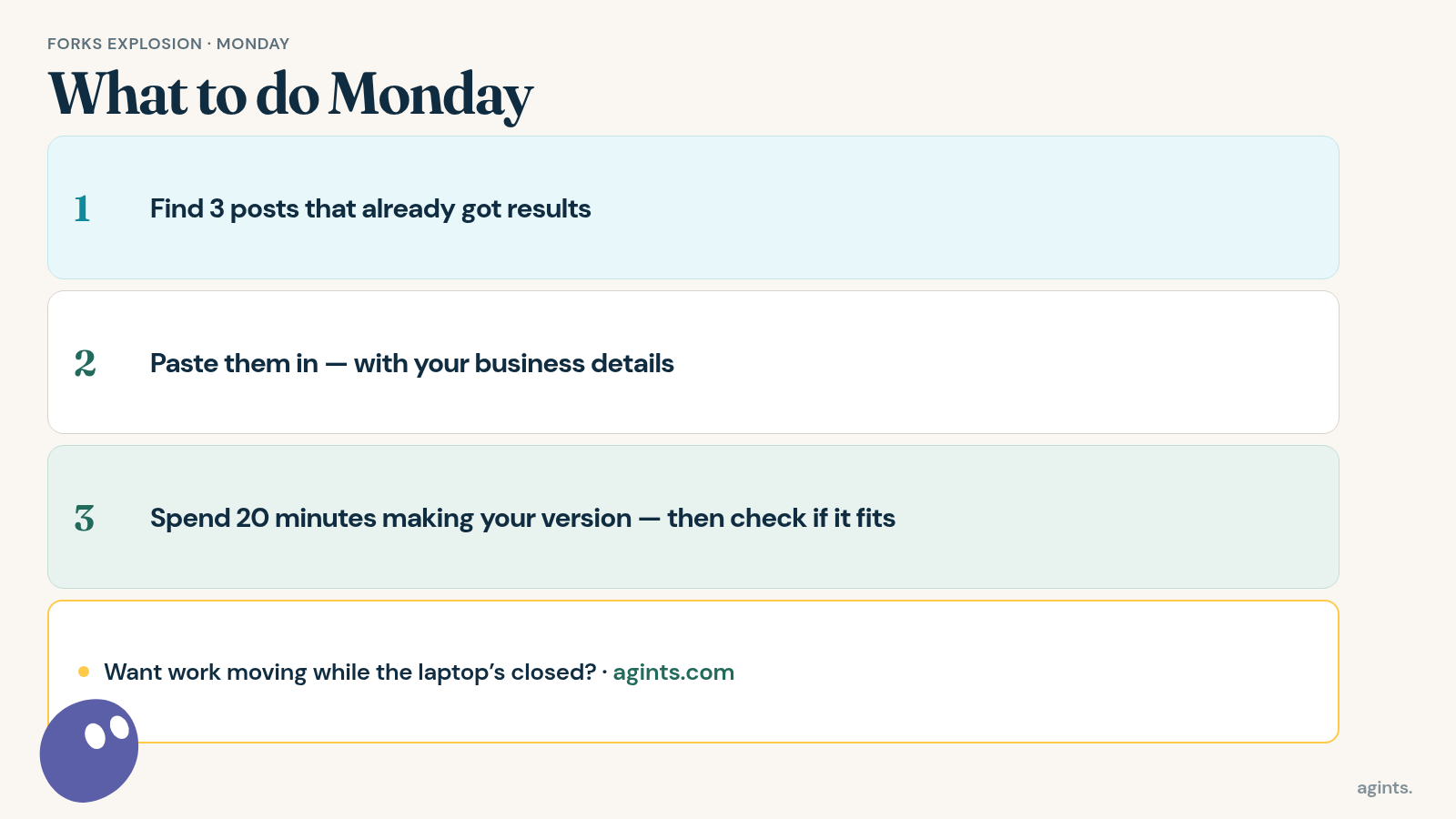 What to do Monday